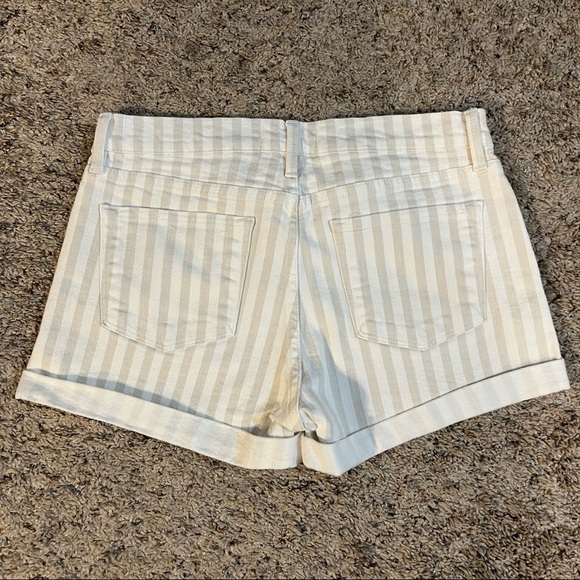 Frame Striped Tan/White Jean Shorts Size 26 Waist - Picture 8 of 8